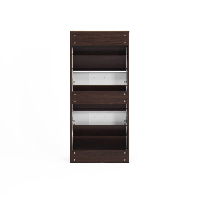 Freestanding Shoe Storage Cabinet with Panel Flip Drawers for Entryway