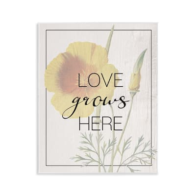 Stupell Vintage Love Grows Here Wall Plaque Art Design By Lil' Rue