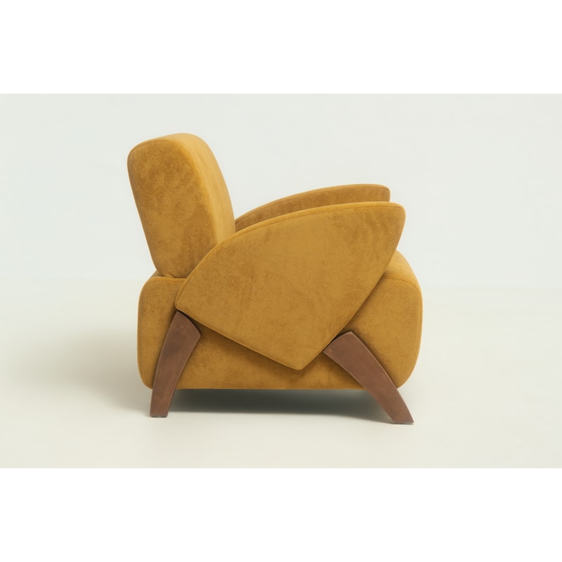 Christopher Knight Home - Velvet Upholstered Accent Lounge Chair with Birch Wood Legs