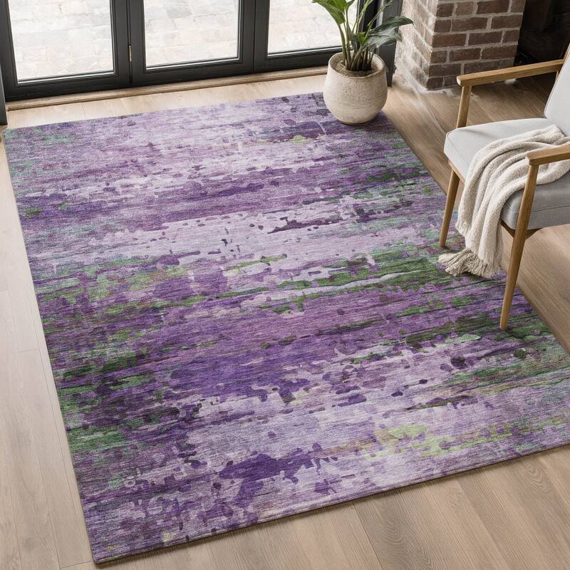 Premium Washable Super Soft Abstract Ombre Mayfield Rug - Purple - 5' x 7'6"