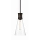 preview thumbnail 1 of 3, Crystorama Lighting Group QUN-1500 Quinn 7" Wide LED Mini Pendant Matte Black / Textured Gold