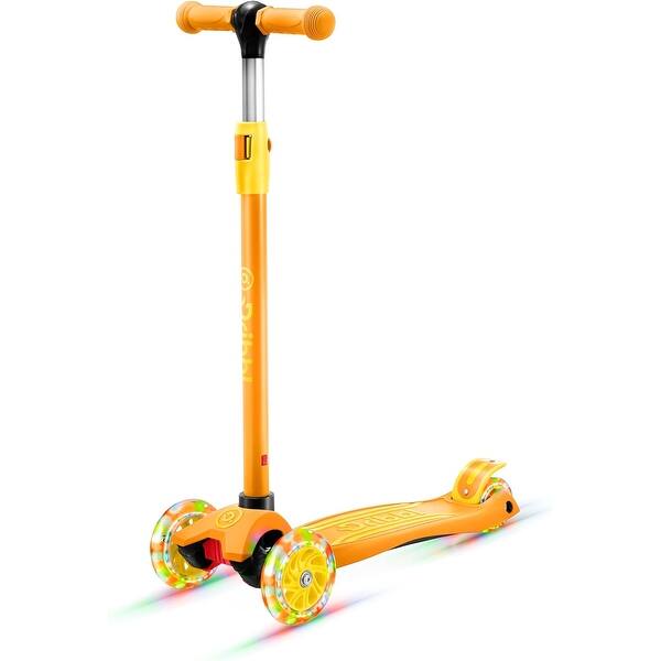 slide 2 of 96, 3-Wheel Kids Scooter - Lean-to-Steer Technology, Adjustable Height Handlebar Wide Anti-Slip Deck, Scooter for Boys Girls Ages 3+ Orange