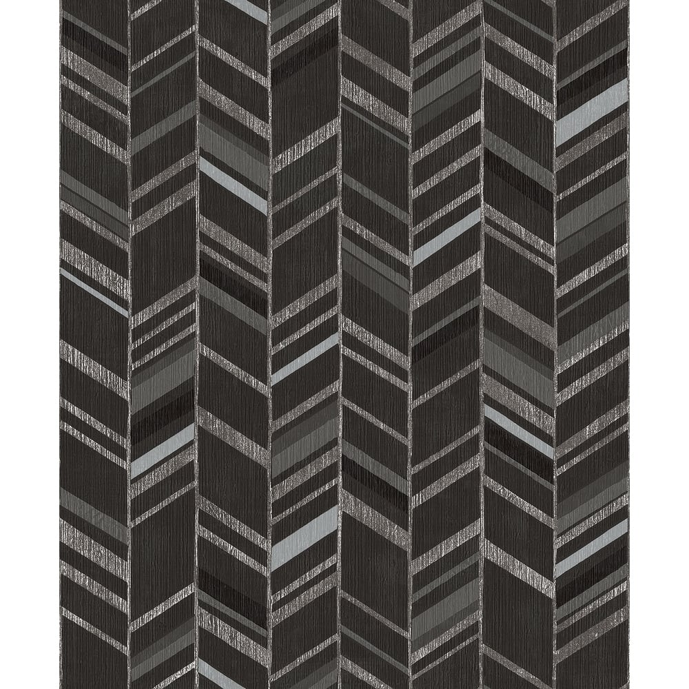 Galerie Wallcoverings Special FX 2 Collection Glitter Chevron Mylar on Non-woven Wallpaper Roll