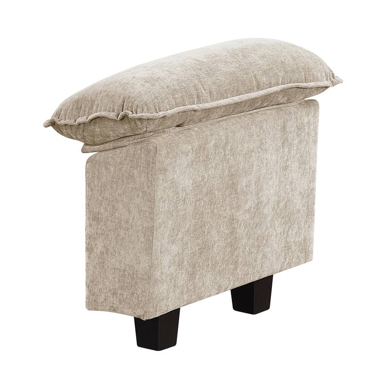 Modern Style Taupe Chenille Fabric Sofa with Plywood Frame