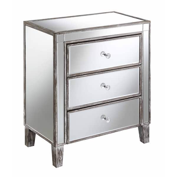 Silver Orchid Olivia 3 Drawer Mirrored End Table On Sale Overstock 22580882