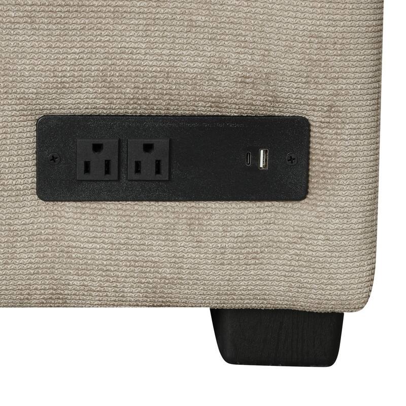 82.6" L-shape Sofa Bed,Sleeper Sofa with Wheels and USB Ports