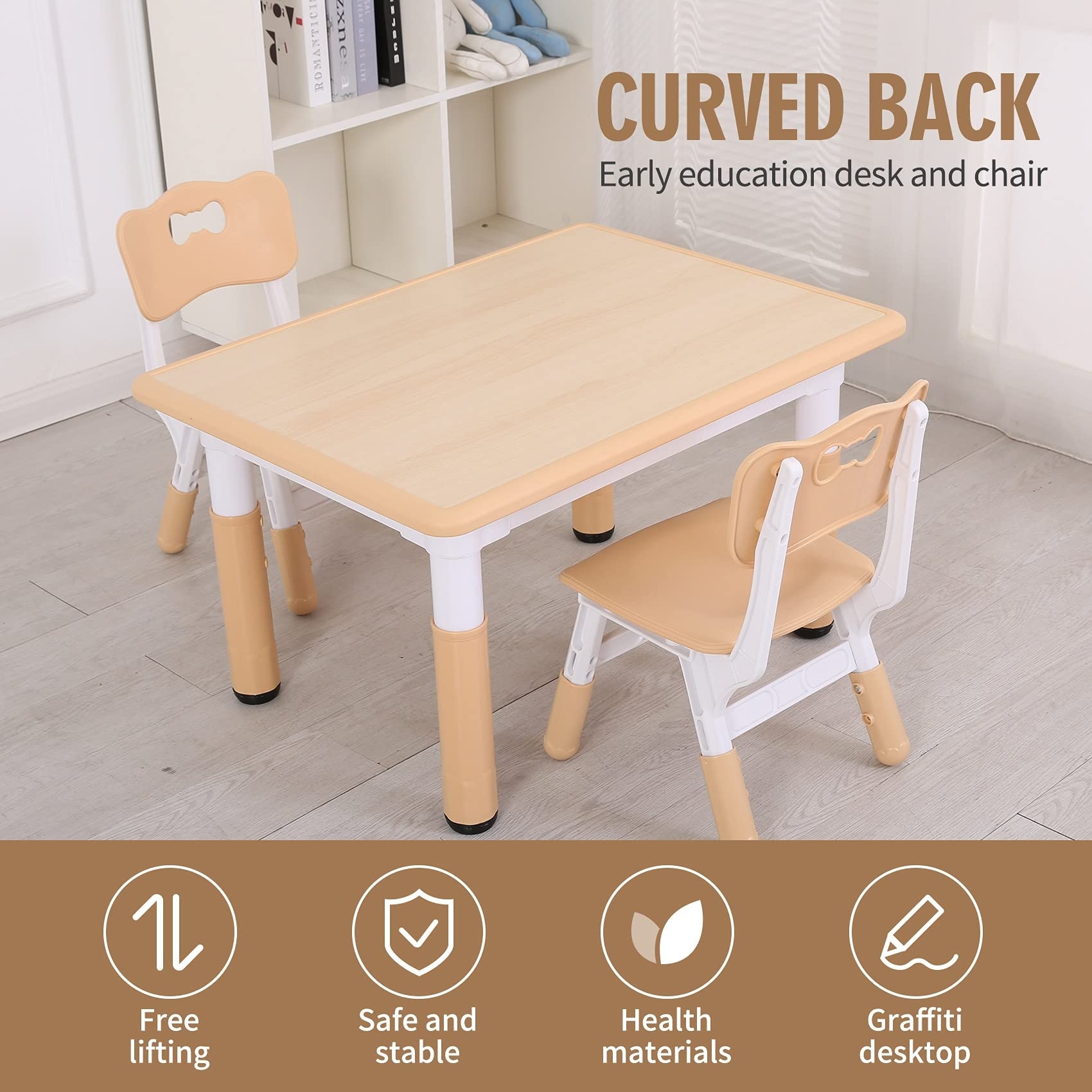 Plastic reading table and chair on sale