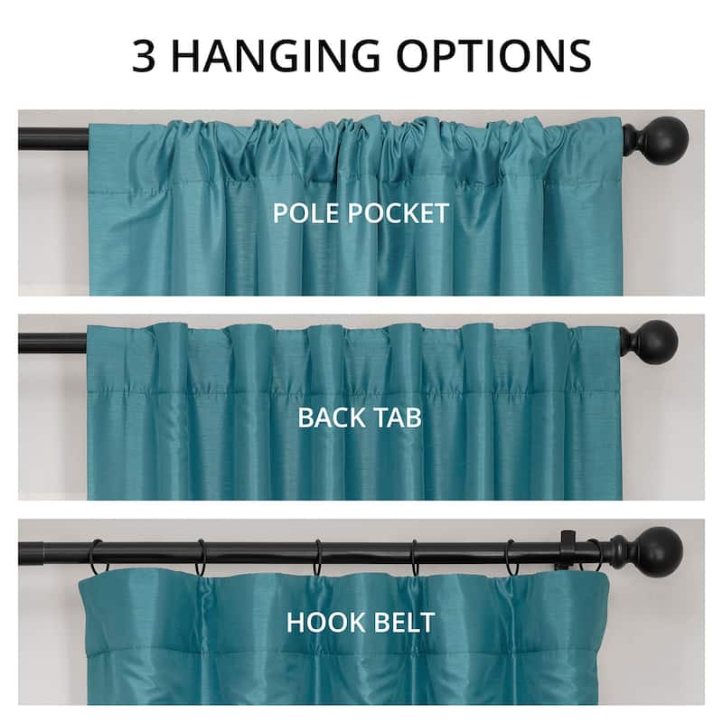 Exclusive Fabrics Vintage Textured Faux Dupioni Silk Room Darkening Curtains (1 Panel)