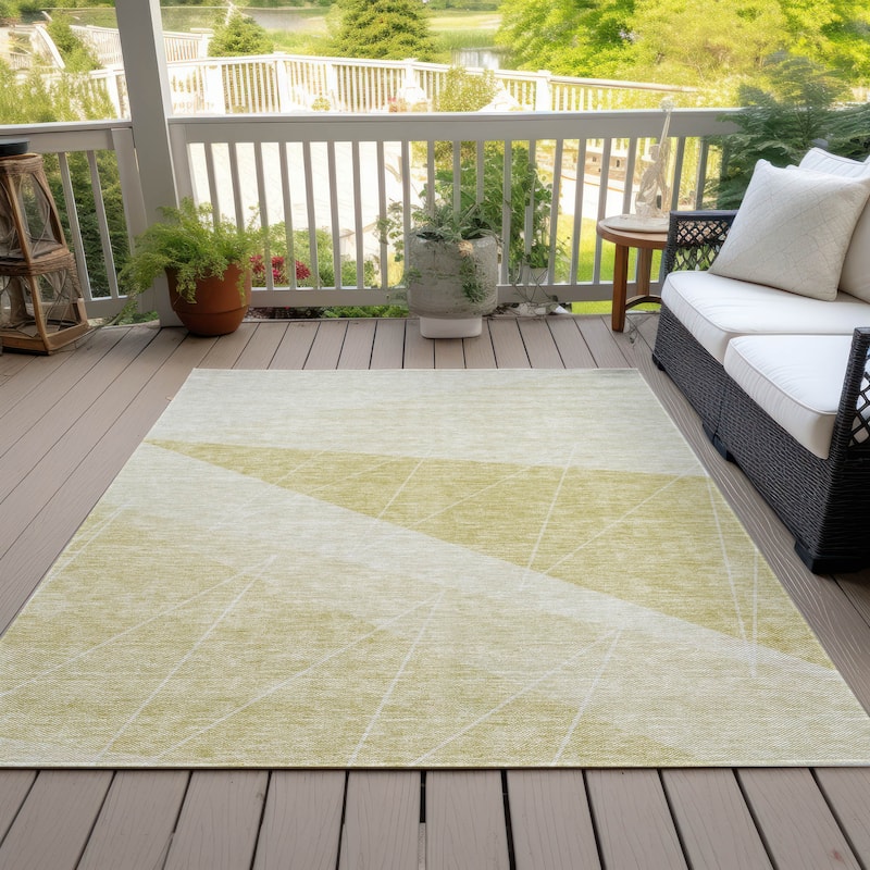 Machine Washable Indoor/ Outdoor Chantille Modern Prism Rug