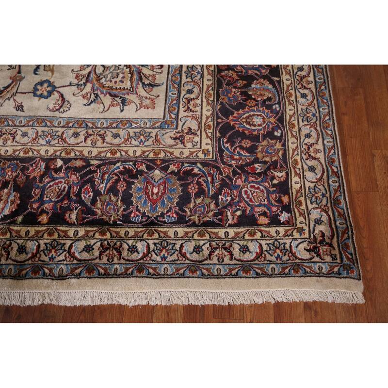Vegetable Dye Kashmar Large Vintage Persian Rug Handmade Wool Carpet - 11'3" x 16'3"