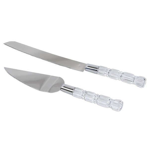 Crystal cake knife and server set on sale