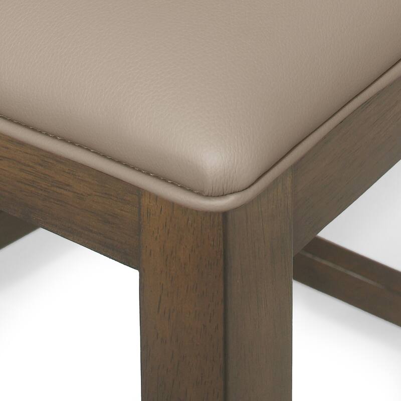 Roomfitters Upholstered Wood Counter Stools with X-Back Design, Comfortable Bar-Height Kitchen Chairs (Set of 2)