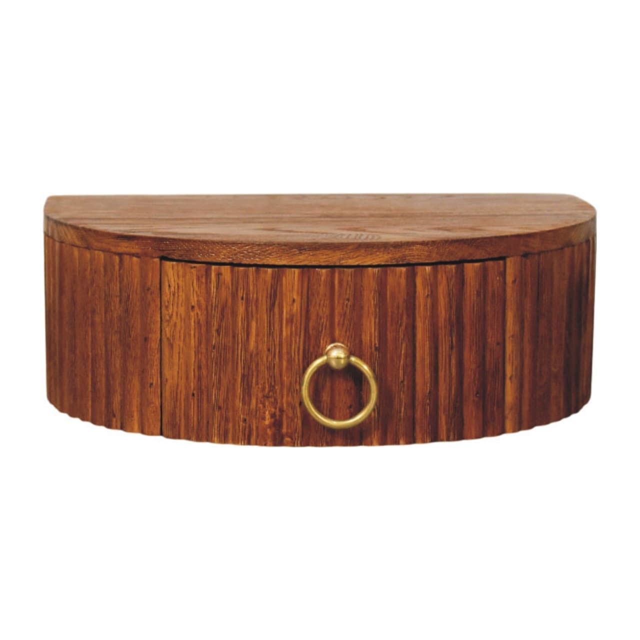 Artisan Furniture Solid Wood Ring Pull Wall Nightstand, Brown