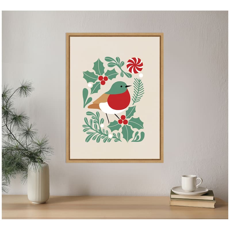 Kate and Laurel Sylvie Framed Canvas Christmas Icons Prima Set 1 by Dominique Vari