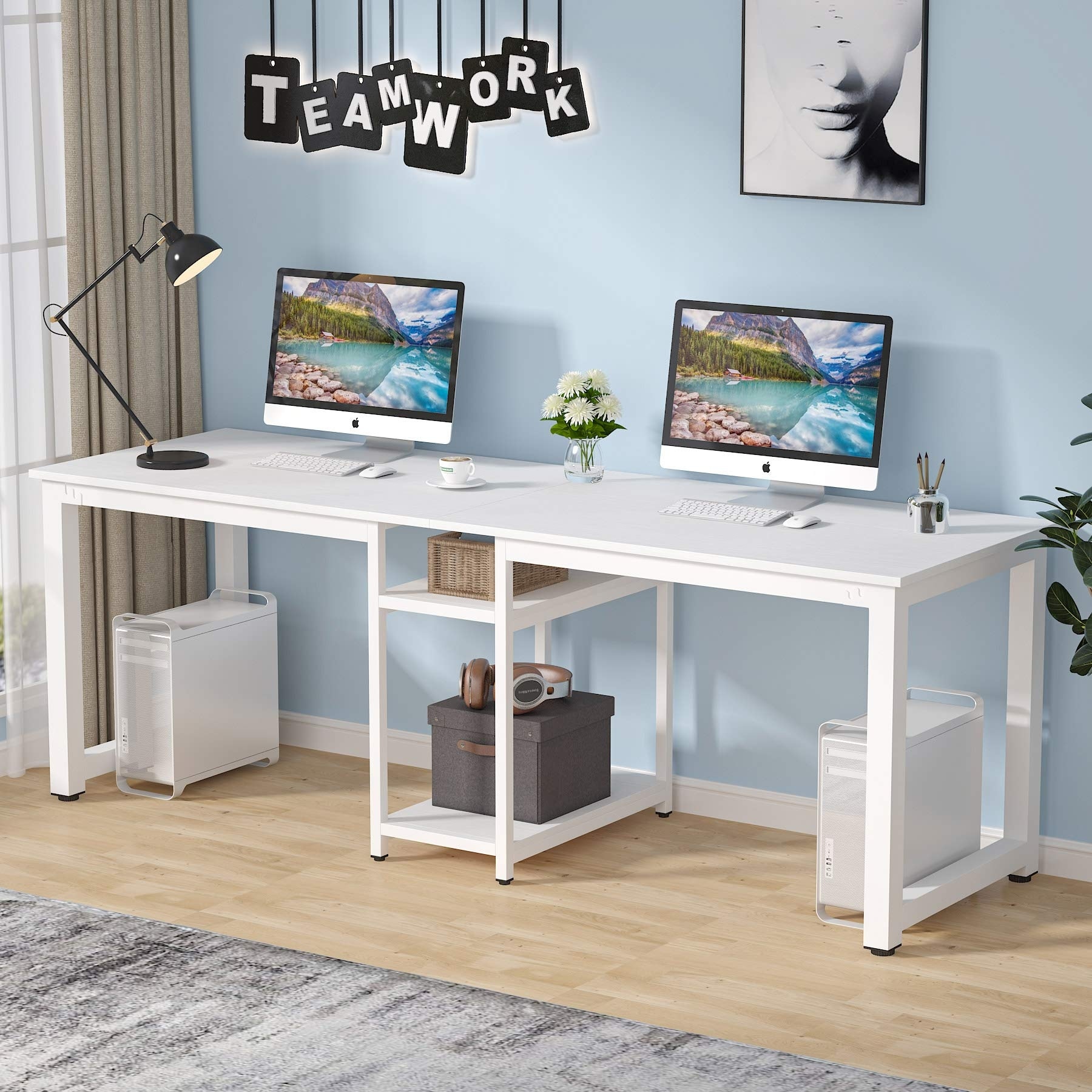 Tribesigns double store computer desk