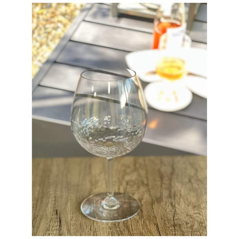 LeadingWare Designer Tritan Hammer Wine Glasses Set of 4 (22oz