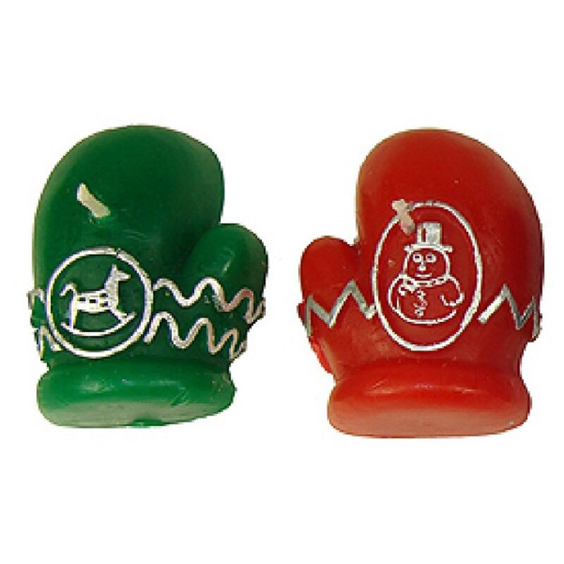Christmas Mittens Floating Wax Candles - 2.25" - Multicolor - Set of 12