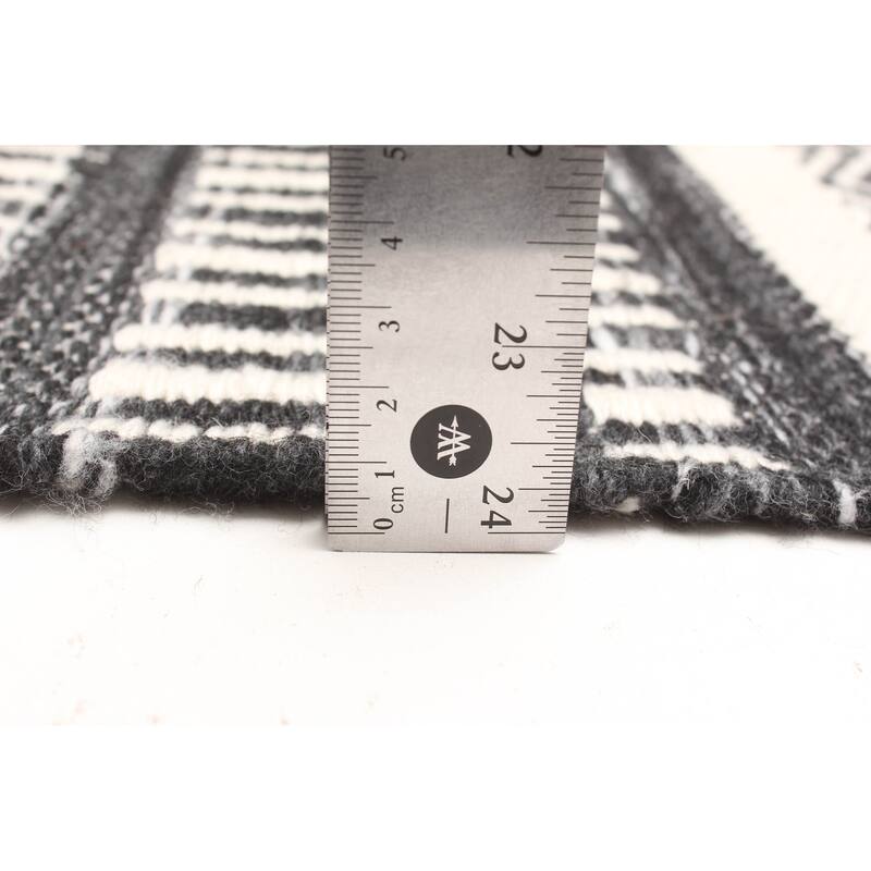 ECARPETGALLERY Flat-Weave Ankara FW Charcoal Wool Kilim - 5'2 x 7'7