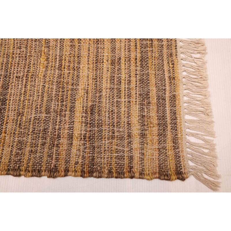 ECARPETGALLERY Flat-Weave Palas Denizli Tan Jute Kilim - 5'5 x 7'5