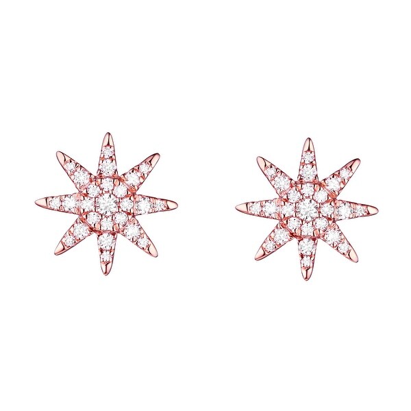 Beautiful 0.38 Carat G-H/SI1 Round Brilliant Natural Diamond Designer Push Back Earring - White G-H