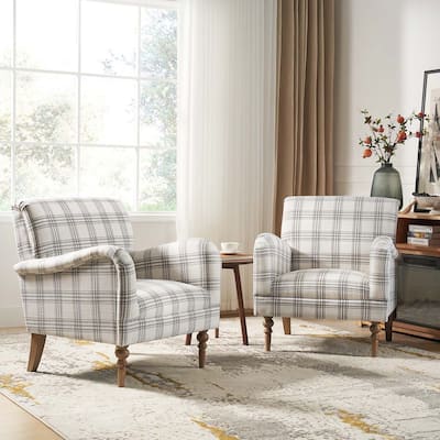 Mandan 29.5" Wide Traditional Accent Armchair with Solid Wood Legs Set of 2 by HULALA HOME