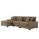 preview thumbnail 83 of 132, 118" W Corduroy L-shape Modular Sectional Sofa with Pillows