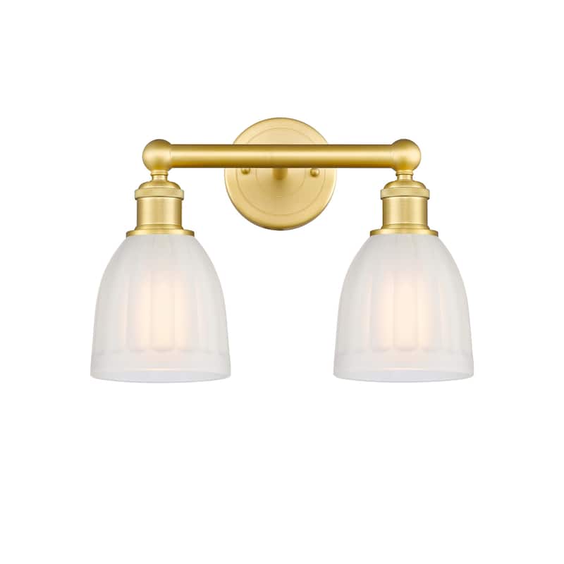 Innovations Lighting 616-2W-12-15 Brookfield Vanity Brookfield 2 Light - Satin Gold / White