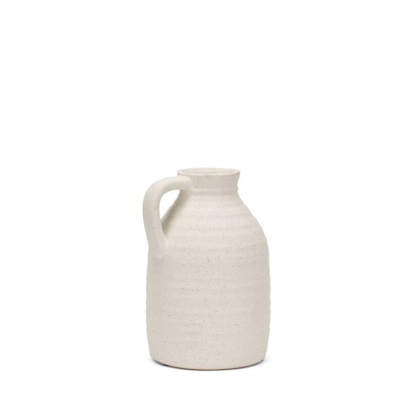 9" Off White Ceramic Jug Table Vase - 6.29