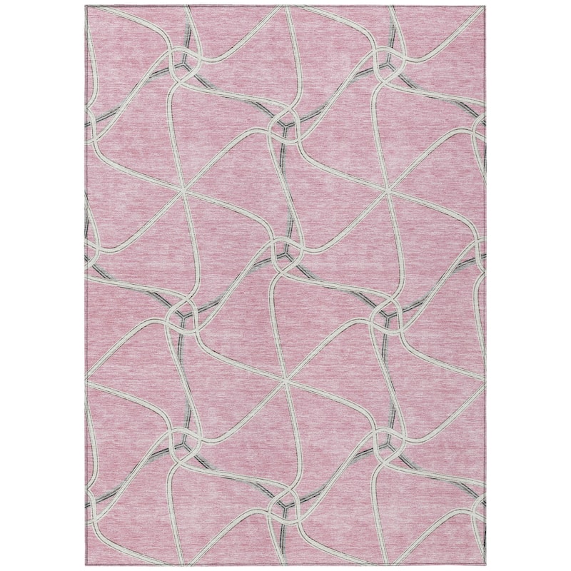 HomeRoots Geometric Contemporary Rectangle Outdoor Rug