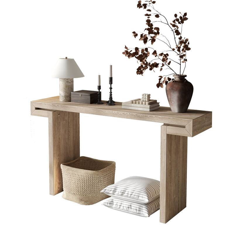 60" Rustic Farmhouse Console Table for Living Room
