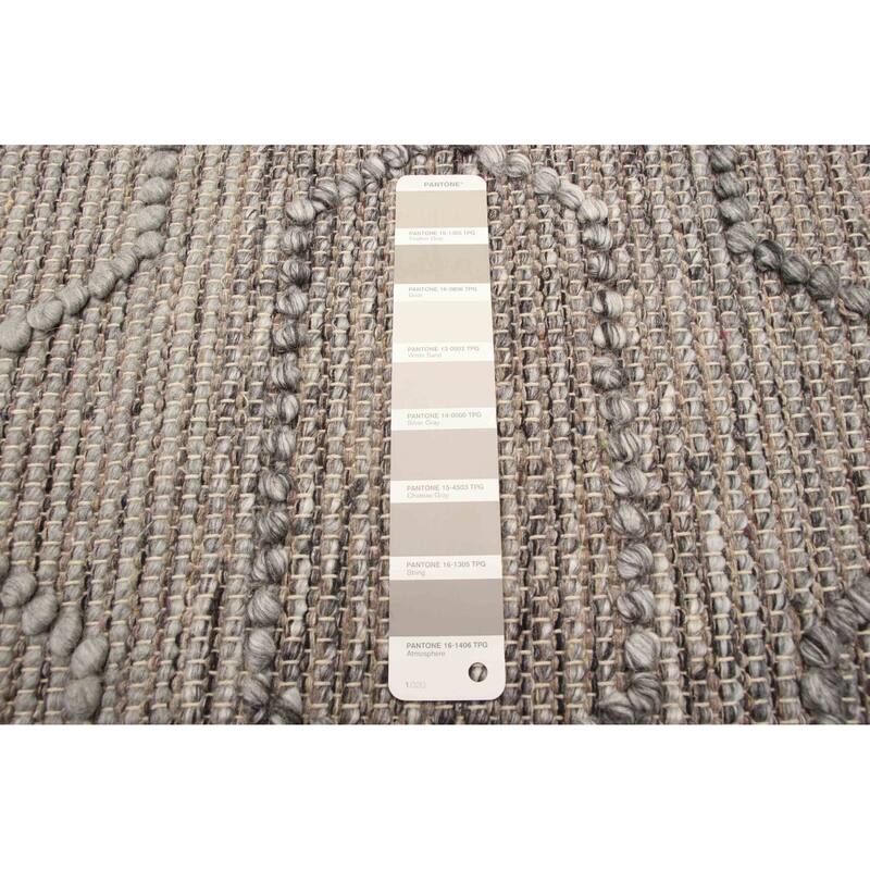 ECARPETGALLERY Braid weave Sienna Grey Wool Rug - 5'0 x 7'9