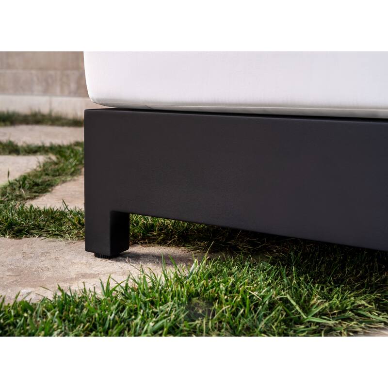 Abbyson Outdoor Santorini Modern Aluminum Sectional with Sunbrella Cushion