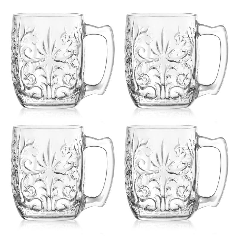 Majestic Gifts Inc. European Glass Mug - Set/4 - 14.2 Oz. - 4.2"