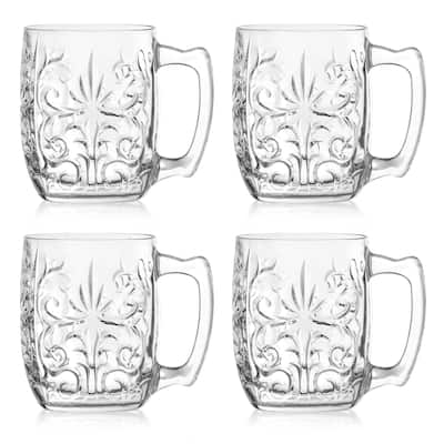 Majestic Gifts Inc. European Glass Mug - Set/4 - 14.2 Oz. - 4.2"