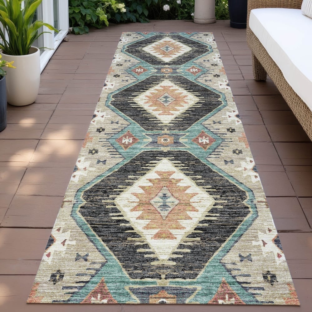 Machine Washable Indoor/Outdoor Southwest Global Chantille Rug