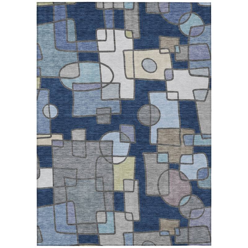 Machine Washable Indoor/ Outdoor Contemporary Prenner Chantille Rug