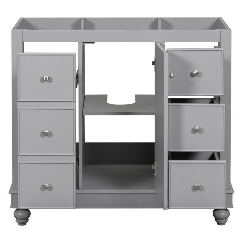 36In Bathroom Vanity Cabinet with 4 Drawers & Soft-Close Door - Storage Organizer(Sink not included)