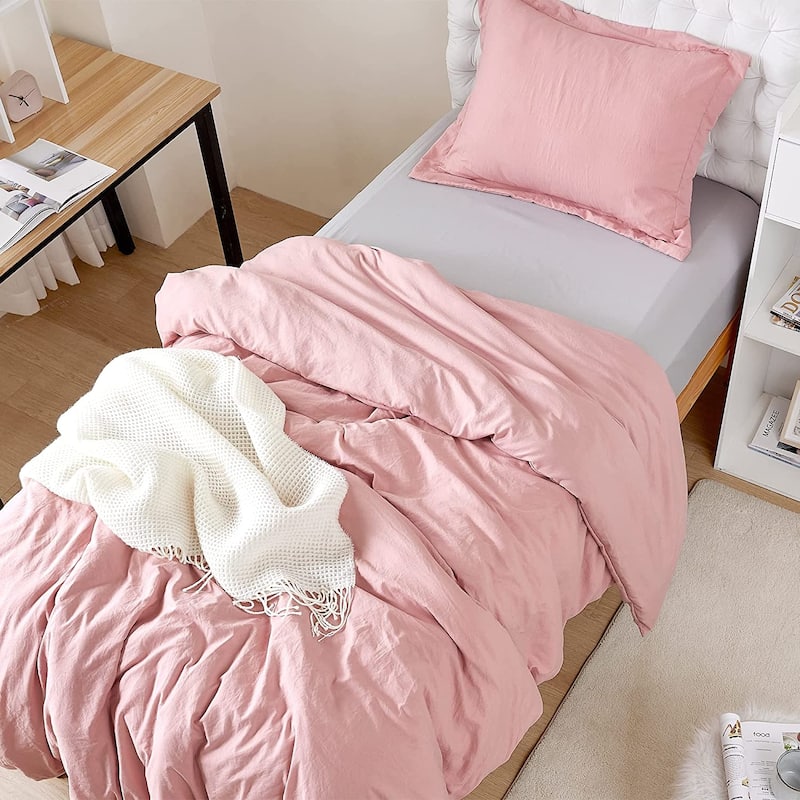 Natural Loft Oversized Comforter Set - Silver Pink