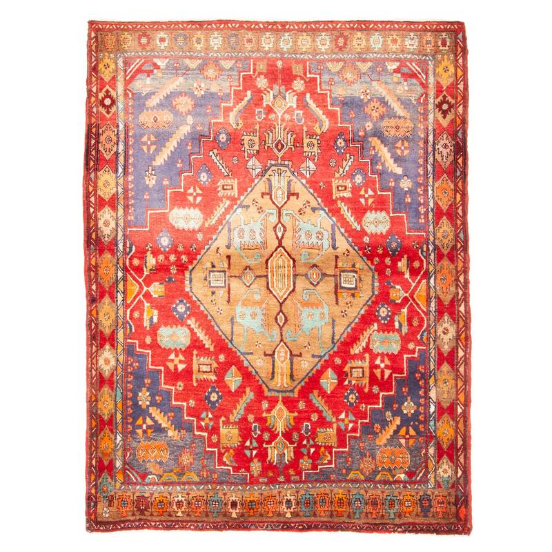 ECARPETGALLERY Hand-knotted Konya Anatolian Red Wool Rug - 5'1 x 6'8