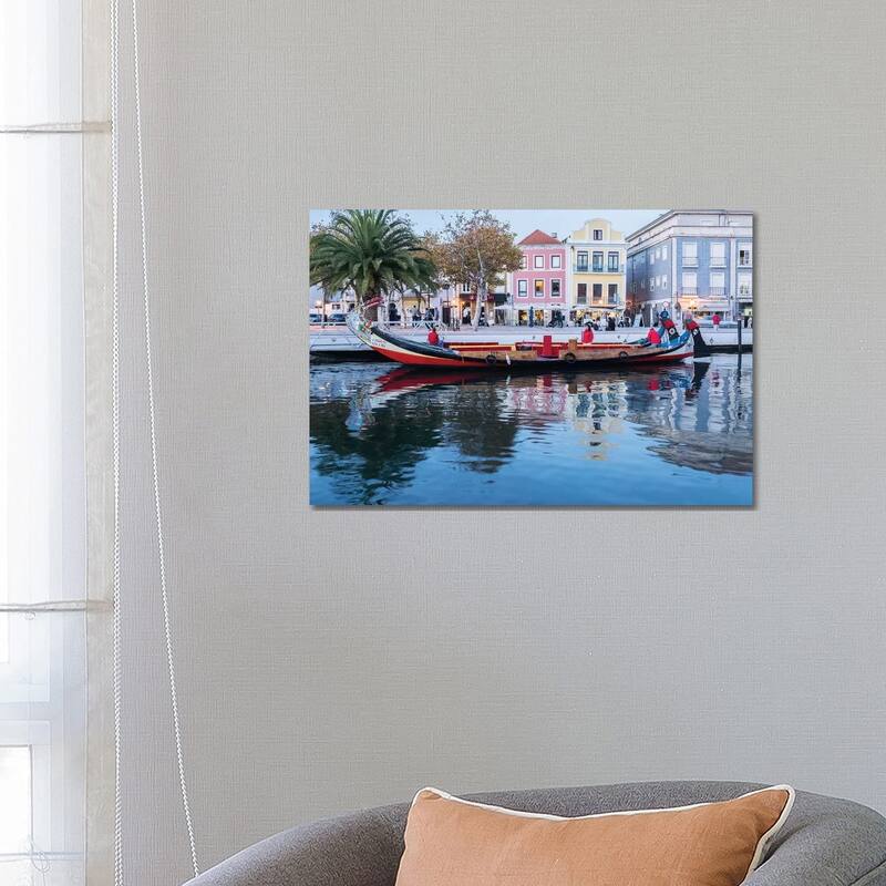 iCanvas "Portugal, Aveiro. Moliceiro boat on the canal." by Julie Eggers Canvas Print - 18x26x1.5