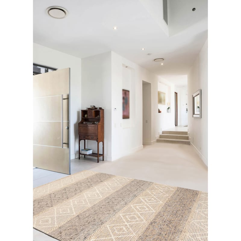 ECARPETGALLERY Braid weave Sienna Cream Wool Rug - 4'11 x 7'9