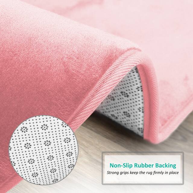 Clara Clark Ultra Soft Plush Bathroom Rug - Non-Slip, Velvet, Memory Foam Bath Mat - Set of 2