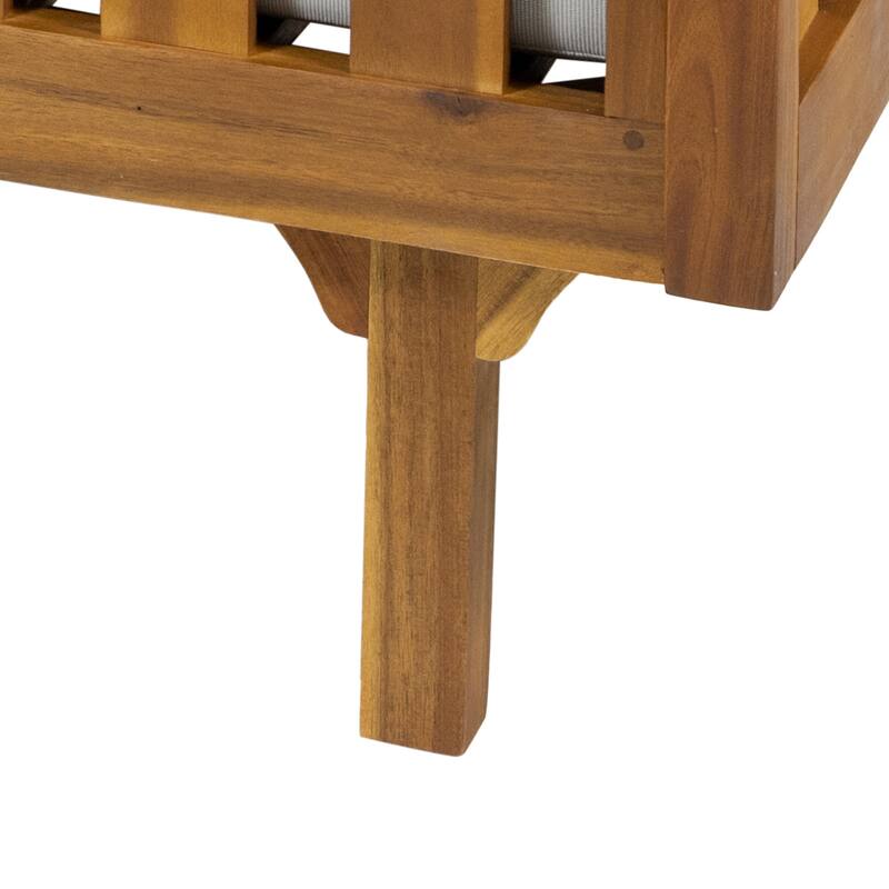 Acacia Wood 3 Seater Daybed Slat Panel Design Water Resistant Cushions