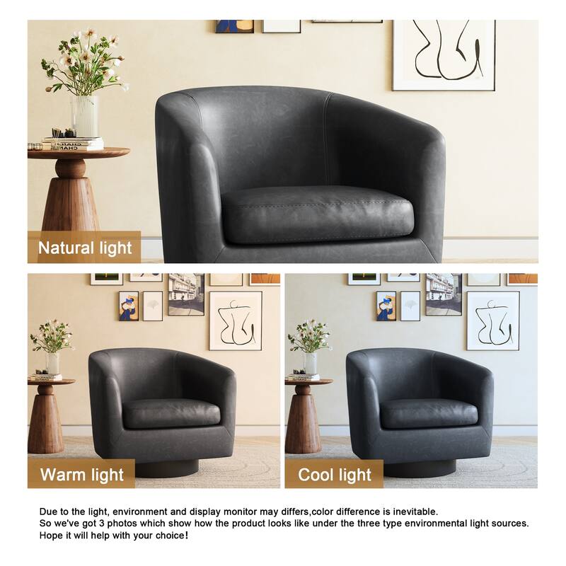 Modern 360°Swivel Accent Chairs Barrel Armchairs