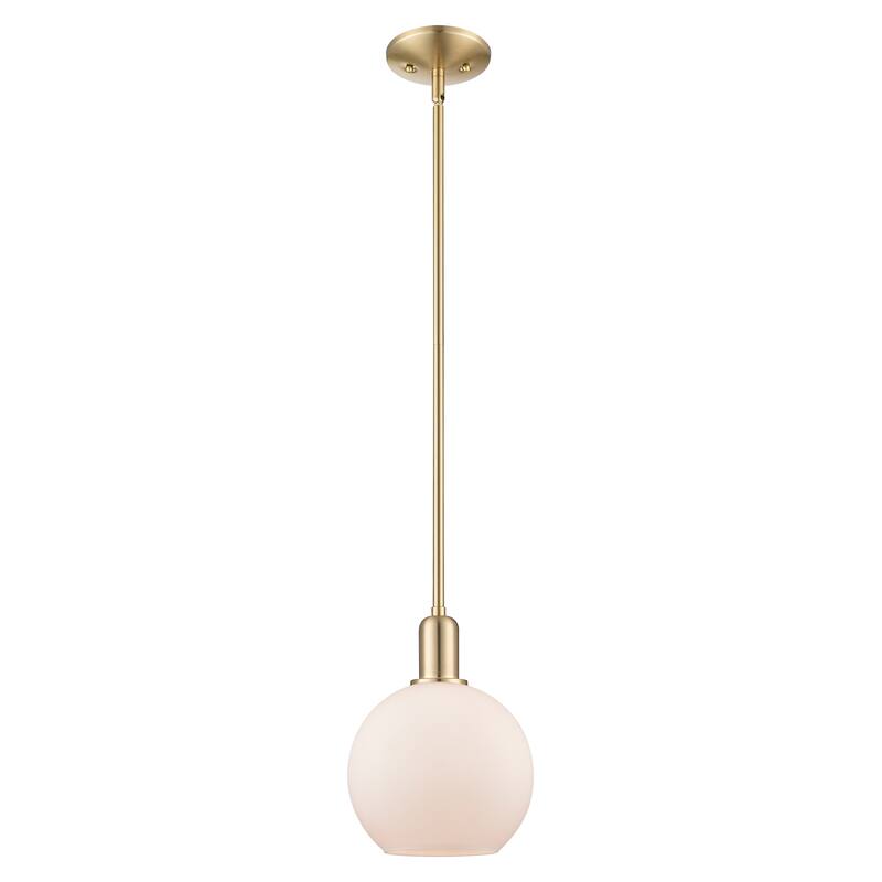 Innovations Lighting Endless Possibilities Arcadia - Athens - 1 Light 8" Stem Hung Mini Pendant - Champagne Bronze/Matte White