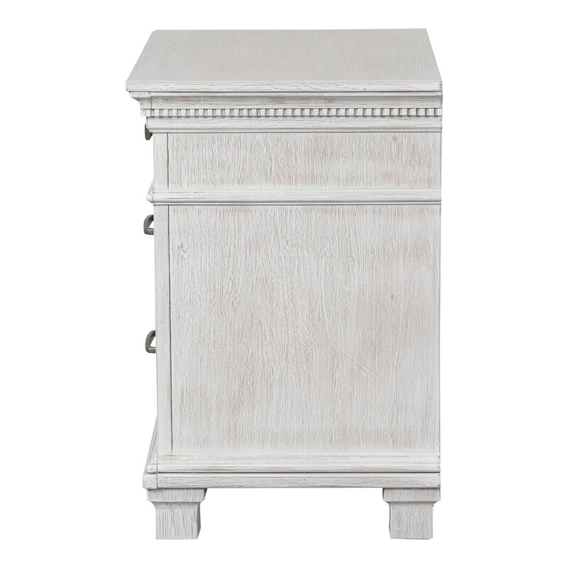 Furniture of America Eleanor Modern Rustic Weathered Grey 5-Piece Solid Wood Bedroom Set with Dentil Molding