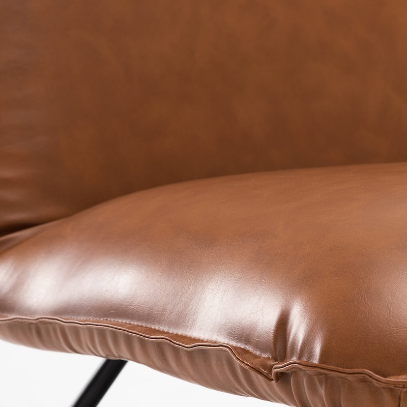 Mid Century Faux Leather Accent Chair With Adjustable Backrest Set of 2 - 31.5'' H X 22.2'' W X 23.6'' D