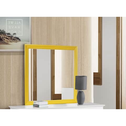 38 in. x 38 in. Classic Square Wood Framed Dresser Mirror - N/A
