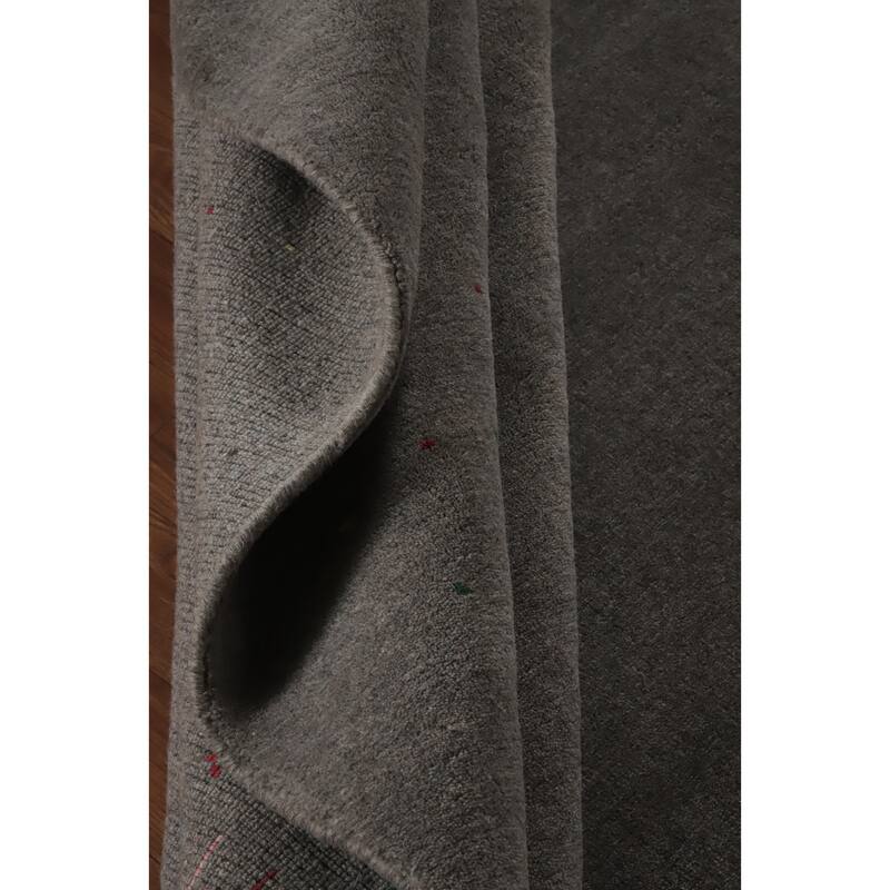 Hand Knotted Oriental 100% Wool Carpet Tribal Tribal Greys & Charcoal Gabbeh Area Rug - 12' 1'' X 9' 1''