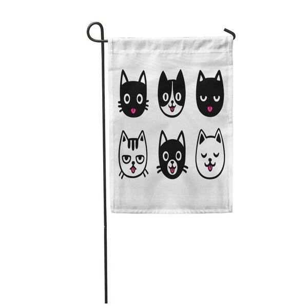 Shop Black Cute Cartoon Cat Drawing Sticking Out Tongue Funny Garden Flag Decorative Flag House Banner 28x40 Inch On Sale Overstock 31373334